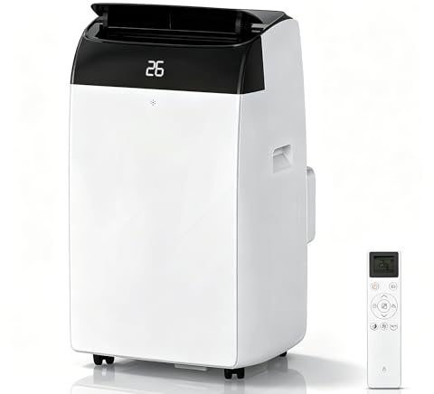 GarveeMore 12000 BTU Portable Air Conditioner & Heater, 4-in-1 AC Unit with Cooling, Heating, Dehumidifier & Fan, Quiet 48dB, 24H Timer, Remote, Window Kit for Sliding Windows, Covers 52㎡/550 Sq.ft