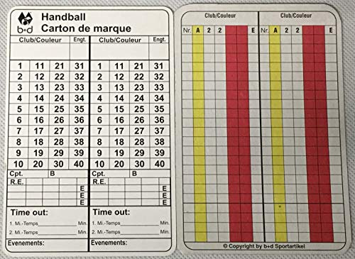 B+D Handball Spielnotizkarten FRANZÖSISCH (100 Stück)