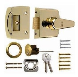 Era Replacement Front Door Lock 40mm - Brass Effect Body - Brass Cylinder