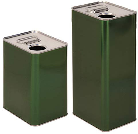 Bidons d'huile en fer blanc rectangulaire avec 5 litres VERT bouchon hermétique 8PZ