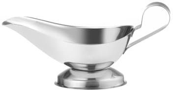 HENDI Salsera, 140 ml, con base, cazo recipiente pequeño para salsas, salsera con pico vertedor, 135x76x(H)70mm, acero inoxidable