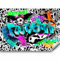 Papier peint murando panoramique inspirant 250x175 cm - Revêtement mural décoration salon - Design moderne - Artistique graffiti coloré urbain mural football sport i-A-0111-a-c