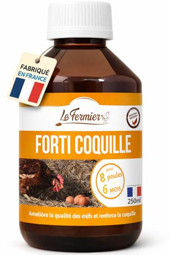 LE FERMIER Forti Coquille 250 ML – Renforce la Coquille des Œufs – Complément Alimentaire Liquide pour Poules & Volailles – Riche en Calcium & Vitamine D3 – sans Risque pour Les Œufs