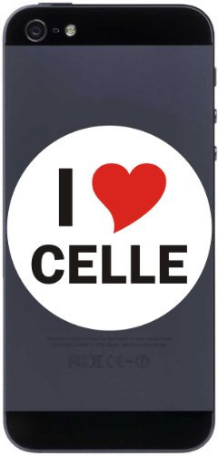 Indigos UG Telefon Aufkleber I Love Celle 7 cm - Telefonaufkleber - Handyaufkleber - Handyskin - Sticker fürs Handy - Smartphone Handyhülle