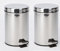 2 X 3 Litre Stainless Steel Cosmetic Pedal Bin Bathroom Waste Bin With Removable Plastic Bucket Round