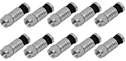 10x ARLI F-Kompressionsstecker 7 – 7,5 mm – Wasserdichte Sat F-Stecker F Kompressionsstecker für Koaxialkabel Antennenkabel Kompressionszange mit Kompressionstechnik | Außenbereich geeignet