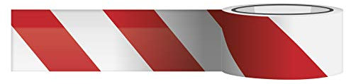 EMOS - Absperrband - 250m lang, 75mm breit - UV-beständig - leichtes Abwickeln - zum Abstecken von Baustellen, Sportstrecken und Gefahrenzonen - rot/weiß