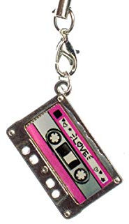 Miniblings MC Kassette Musikkassette Handyanhänger Tape Handyschmuck rosa- Handmade Modeschmuck I Anhänger Handyschmuck Schlüsselanhänger