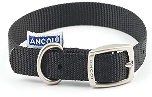 Ancol Viva 28-36cm (Size 3) Black Poly-Weave Dog Collar