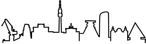 Samunshi® Ruhrgebiet Skyline Wandtattoo Silhouette schwarz