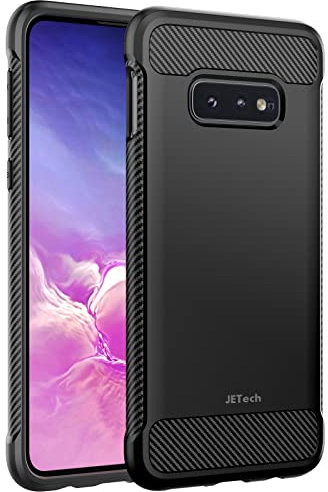JETech Slim Fit Case for Samsung Galaxy S10e, Thin Phone Cover with Shock-Absorption and Carbon Fiber Design (Black)