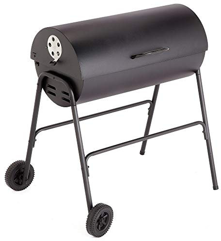 Home - Charcoal Oil Drum BBQ With Utensils & Adjustable Grill