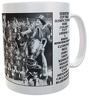 European Cup Final 1977 Liverpool Black & White Football Ceramic Gift Mug