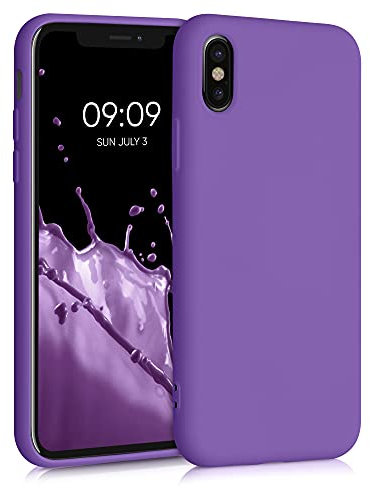 kwmobile Custodia Compatibile con Apple iPhone X Cover - Back Case per Smartphone in Silicone TPU - Protezione Gommata - viola ametista