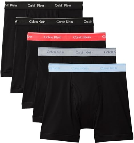 Calvin Klein Men Boxer Brief 5PK PINK (Black Bodies w/Black/Misty Grey/Pu) L