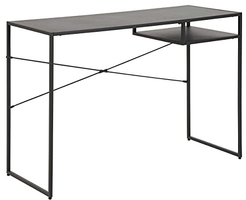 AC Design Furniture Norbert Schreibtisch, H: 75 x B: 110 x T: 45 cm, Schwarz, Metall, 1 Stk.