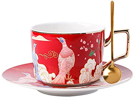 GYZLZZB Tasse de thé et soucoupe en porcelaine Cappuccino Cappuccino tasses Tasse à café haut de gamme Tasse à café haut de gamme et de soucoupe Tasse de petit-déjeuner peut être utilisée comme jus de