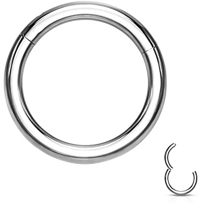 WARRIOR steriler runder Reifen aus Titan SEGMENTRINGKLICKER für Ohren, Helix, Nase, Augenbrauen, Lippen, Brustwarzen, Ohr