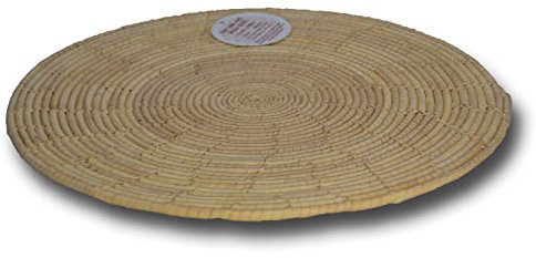 WEIDENPROFI TribalArt Untersetzer rund, Dekoteller handgewebt einfarbig uni, Platzteller, Handarbeit Wandteller Ø ca. 25 cm - Farbe: Natur