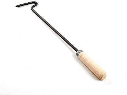 TOP TOOLS Feuerhaken mit Holzgriff - 80cm, Schüreisen, Stecheisen, Kamin, Freistehend, Entlüftungsfrei, Pulverbeschichtet, Rustikal, Innenbereich, Keine (None)