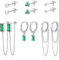 Ohrringe Creolen Ohrstecker Silber Damen, 6 Paar 925 Sterling Silber Ohrringe Creolen mit Anhänger Ohrhänger Ohrstecker Grün Schmuck Hängend Kette Klappohrringe für Damen