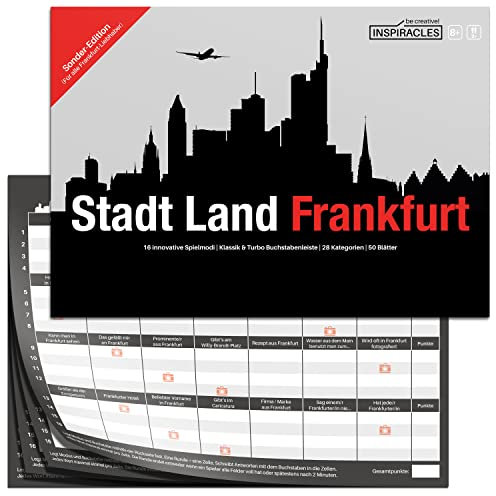 Inspiracles Stadt Land Frankfurt - Tolles Frankfurt Geschenk - Das Quiz Spiel für Frankfurter und Fans - Frankfurt Souvenirs, Frankfurt Andenken - Frankfurt Spiel für Freunde