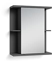 byLIVING Spiegelschrank Nebraska/anthrazit/Badschrank mit Spiegeltür / 1-türiger Spiegel Hängeschrank/Badezimmer/Bad-Spiegel/viel Stauraum/B 60, H 70, T 25m