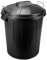 Acan Tradineur - Cubo de basura con tapa y asas metálicas, contenedor de residuos de plástico, papelera, reciclaje, industrial, fabricado en España (Negro, 51 litros)