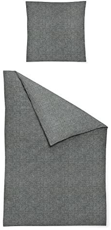 Irisette Flausch-Cotton Bettwäsche Samt Northampton grün, 1 Bettbezug 135 x 200 cm + 1 Kissenbezug 80 x 80 cm