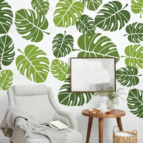 50cm Leaf Tropical Summer Jungle Palm Tree Schablonen Schablone Für Wände Große Dekor Fliesen Vorlagen Malerei Farbe Große Bodenbeläge Möbel Vorlage Muster Mandala Muster Holz Mandalas