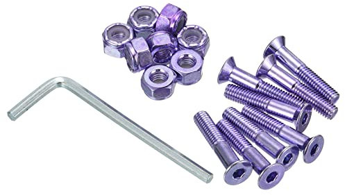 PATIKIL Skateboard Hardware Kit 1 Montage Schrauben Sechskant Kopf Bolzen Muttern Set mit Schraubenschlüssel für Langboard Cruiser Lila