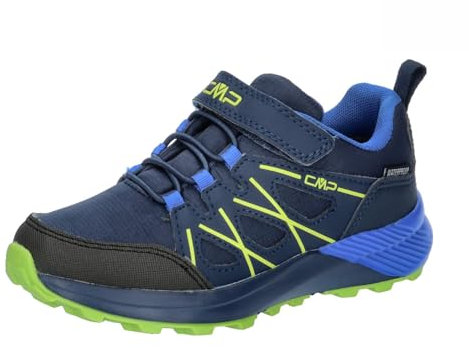 CMP Kids HULYSSE WP Shoes Kinder-Sportschuhe, Blau-Säuregrün (B.Blue-Acido), Numeric_35 EU