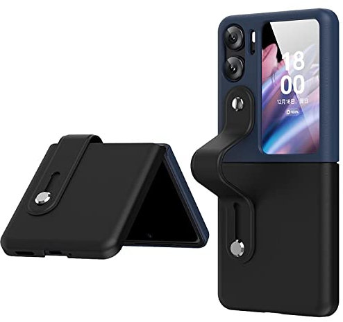ILING Coque pour Oppo Find N2 Flip Étui, Housse de Protection en Coloré PC avec Bague, Ultra-Fine Mate Antichoc Protecteur Case pour Oppo Find N2 Flip (Noir)