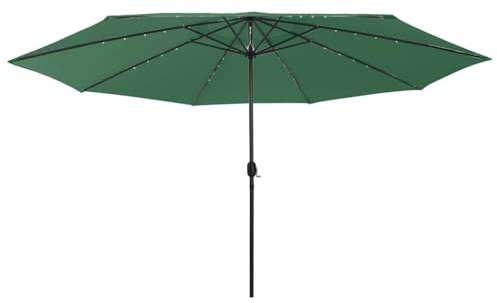vidaXL Sonnenschirm mit LED-Beleuchtung 400 cm Grün