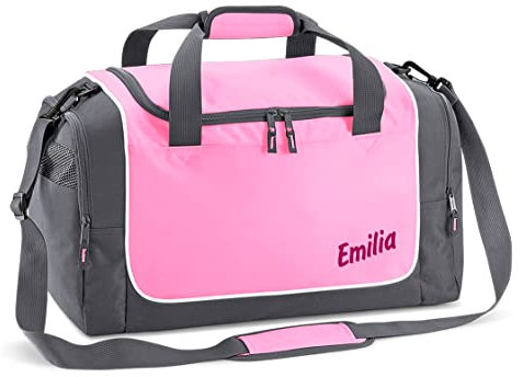 Sporttasche mit Name rosa OHNE Motiv | personalisierbar individuell Bedruckt Geschenk für Kinder & Erwachsene kleine Reisetasche Schulsport Geschenk Einschulung Schulanfang Schulkind pink