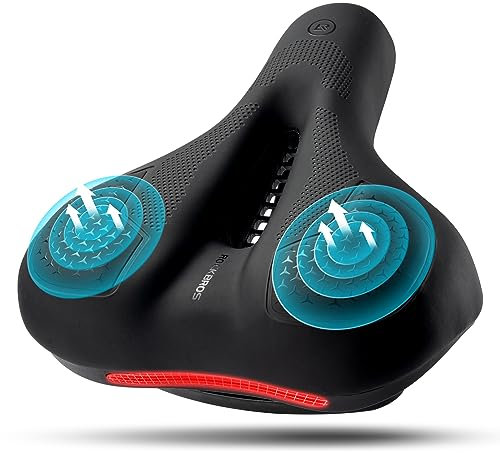 ROCKBROS Selle Vélo Creux Élargir Siège Vélo Ville Réfléchissant PU Silicone Ergonomique Antidérapant Absorption Chocs Épais Mousse Confortable Étanche Soutien Fort VTT Vélo Route Homme Femme Noir
