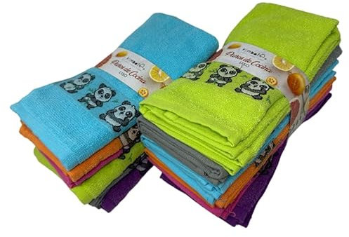 Kimbatex Paños de Cocina Rizo 100% Algodón, Trapos de Cocina, 50x50 cm Muy Absorbentes, Suaves y Resistentes (Liso, 12)