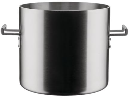 Alessi Convivio DC100/24 - Pentola in Trilamina di Design, Adatta a Induzione, in Acciaio Inossidabile e PVD con Fondo in Acciaio Magnetico, 24 cm, Satinata