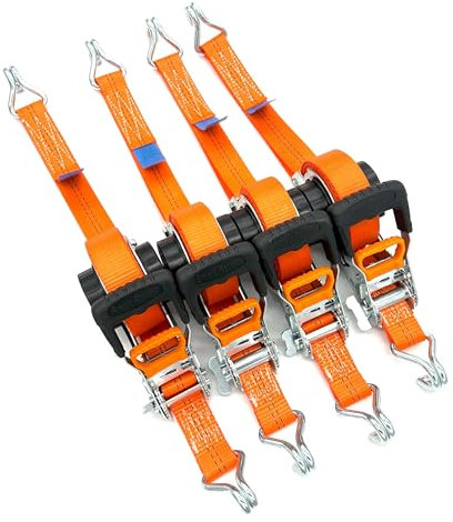 4 Stück Automatik Zurrgurt Spanngurt mit Spitzhaken 5,0 m x 35 mm 1000/2000 daN