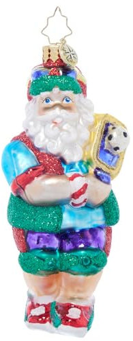 Christopher Radko Handgefertigter europäischer Glas-Weihnachtsbaum, dekorativer Ornament, Pickleball Pro Santa