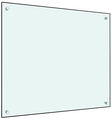 AUVYI Küchenrückwand aus Hartglas 70x60 cm Weiß Spritzschutz Glas Herd Spritzschutz Glas Spritzschutz Küche Glas Spritzschutz Hinter Herd Küchen Wandschutz Glasplatte Küche