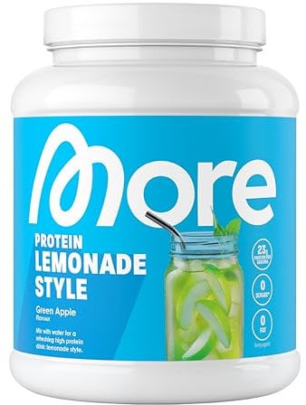 MORE Clear Protein Lemonade Style, Green Apple, 600 g, Protein Drink mit Whey Isolat, clear Whey - made in Germany