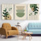 KXHHYB Cuadro moderno de líneas geométricas, plantas verdes estéticas, cuadros modernos para salón, dormitorio, decoración de pared, arte sin marco (C, 30 x 40 cm x 3)