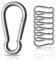 PinPro A4 Edelstahl Karabiner | 80x8mm - 5 Stück | 640 kg Bruchlast | Rostfreier NIRO AISI 316 Feuerwehrkarabiner mit Blattfeder