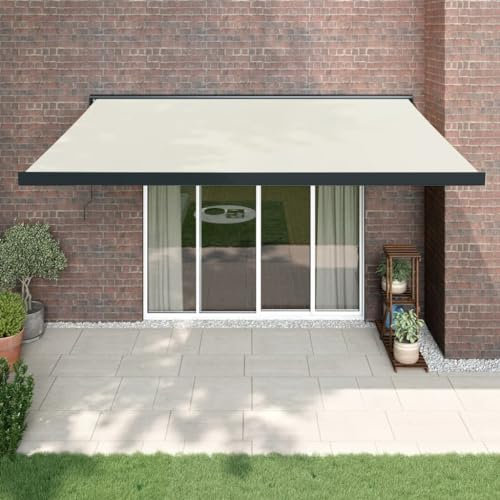 Home Outdoor OthersVersenkbare Markise, 4,5 x 3 m, Stoff und Aluminium, cremefarben