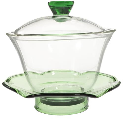TOPBATHY Tasse à Thé Exquise en Verre avec Couvercle Et Soucoupe pour La Cérémonie Du Thé à La Maison Matériau Sûr