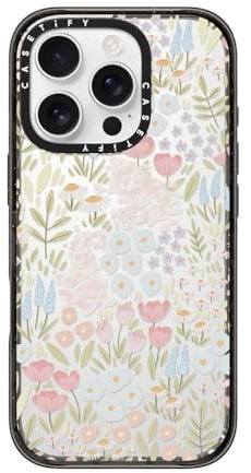 CASETiFY Impact iPhone 16 Pro Case [Slim / 8.2ft. 4X Military Grade Drop Protection/Wireless Charging Compatible] - Eleanor - Clear Black