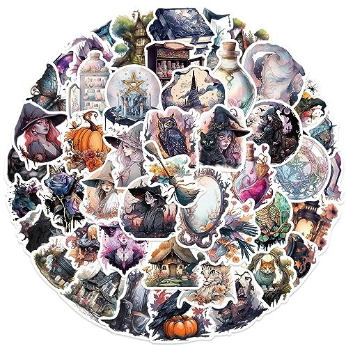 Adesivi Witch 50 pezzi, vinile impermeabile Anime adesivi per Laptop Casco Scrapbook Moto bagagli Bicicletta Skateboard Adulti Graffiti Sticker Set