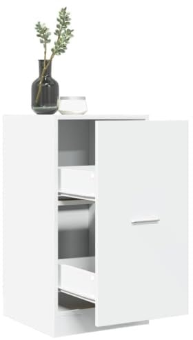 Homgoday Apothekerschrank Auszugschrank Apothekermöbel Aufbewahrungsschrank Küchenschrank Beistellschrank für Küche Wohnzimmer Büro Weiß 40x41x77,5 cm Holzwerkstoff