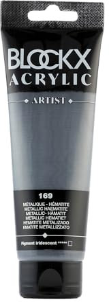 Blockx 60169BXC Acrylique Fine Opaque et Satinée - Métallique - Hématite Pigment iridescent - 120ml